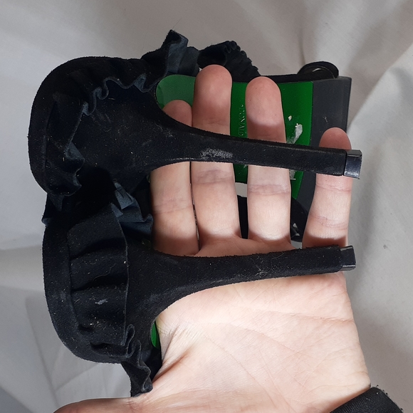 Donald J pliner black suede leather mule heels size 10 - Picture 7 of 11